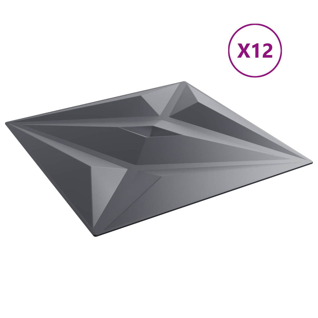 vidaXL Wandpaneele Stern 12 pcs Weiß Stern 50 x 50 cm XPS Schaum