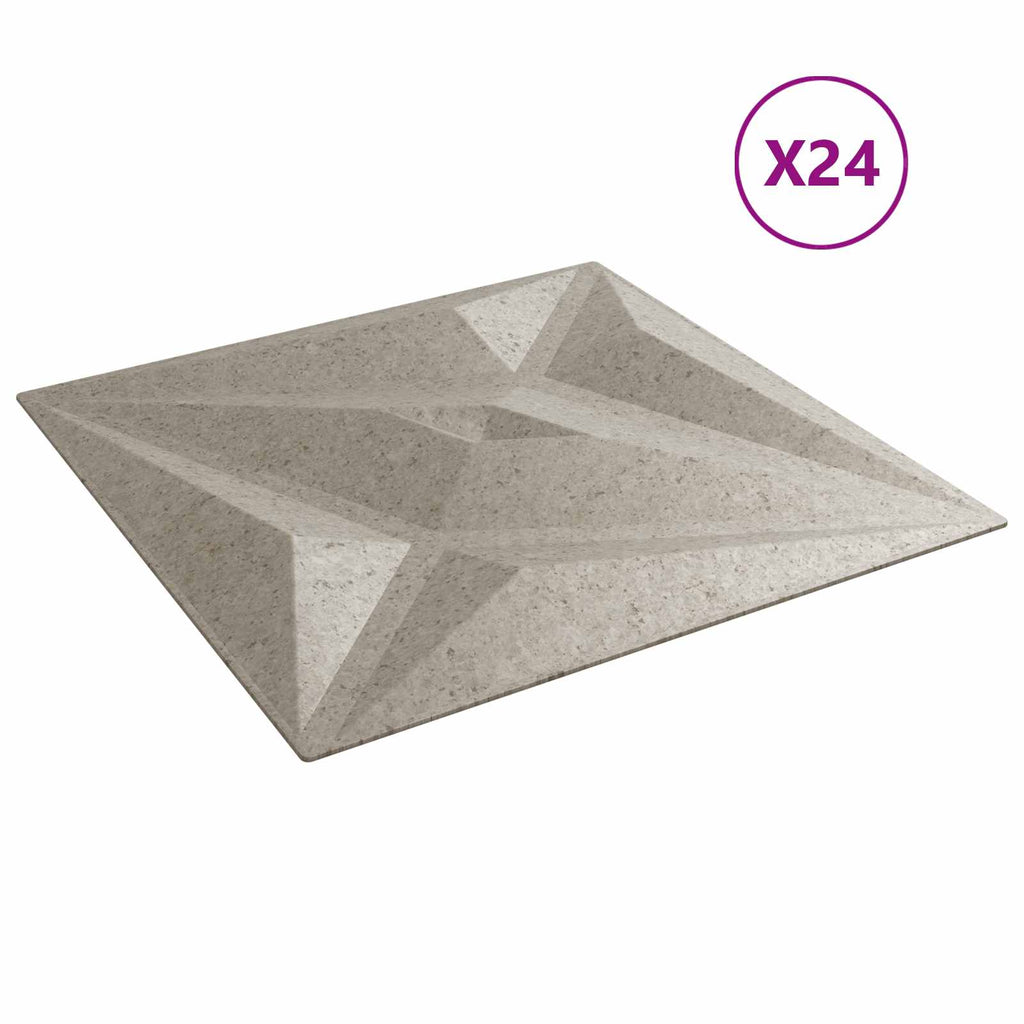 vidaXL Wandpaneele Stern 24 pcs Stern Beton 50 x 50 cm XPS Schaum