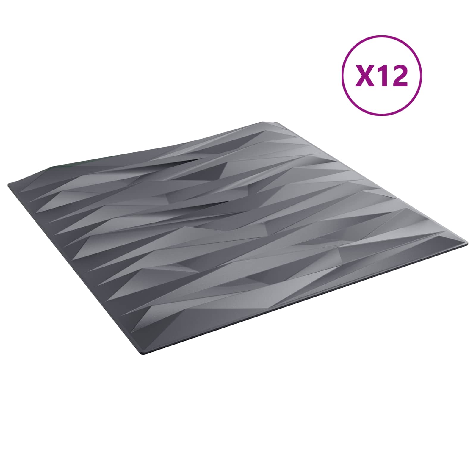 vidaXL Wandpaneele 12 pcs Steingrau 50 x 50 cm XPS Schaum