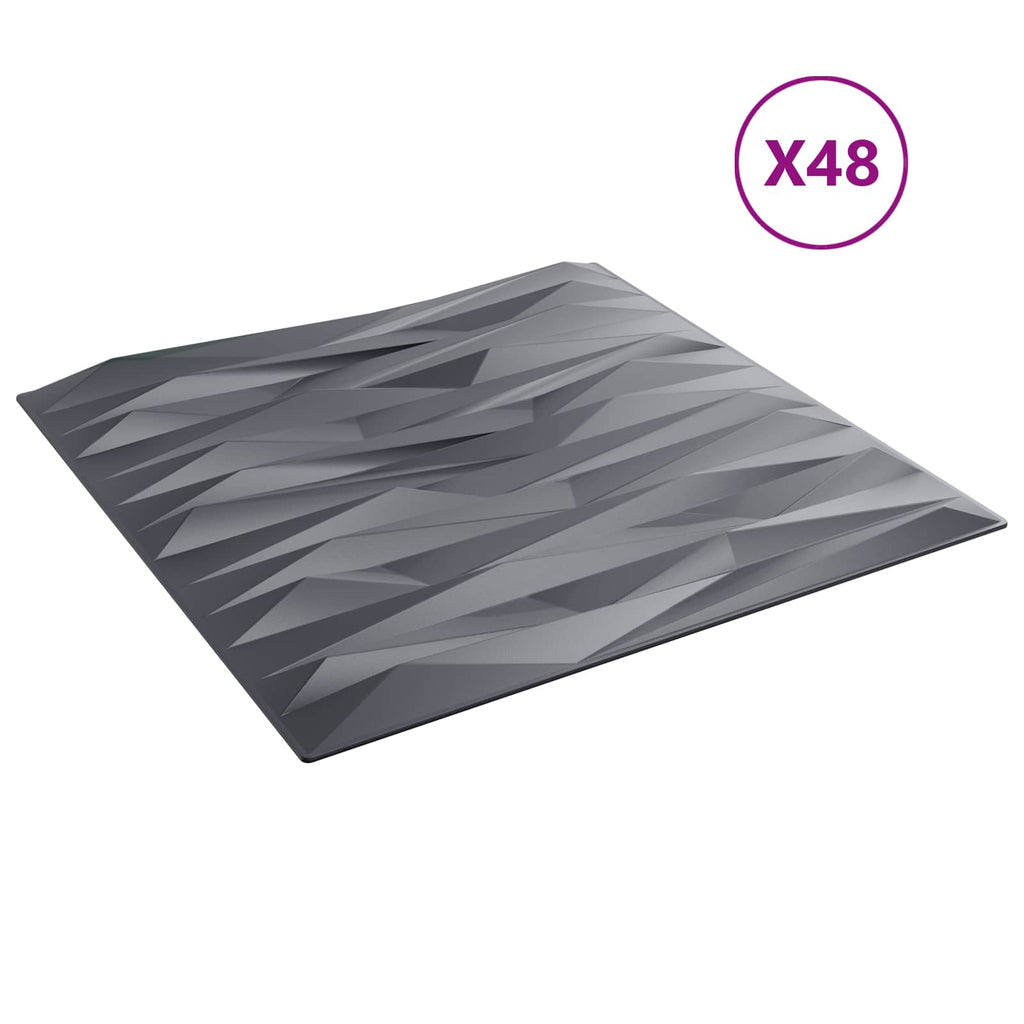 vidaXL Wandpaneele 48 pcs Steingrau 50 x 50 cm XPS Schaum