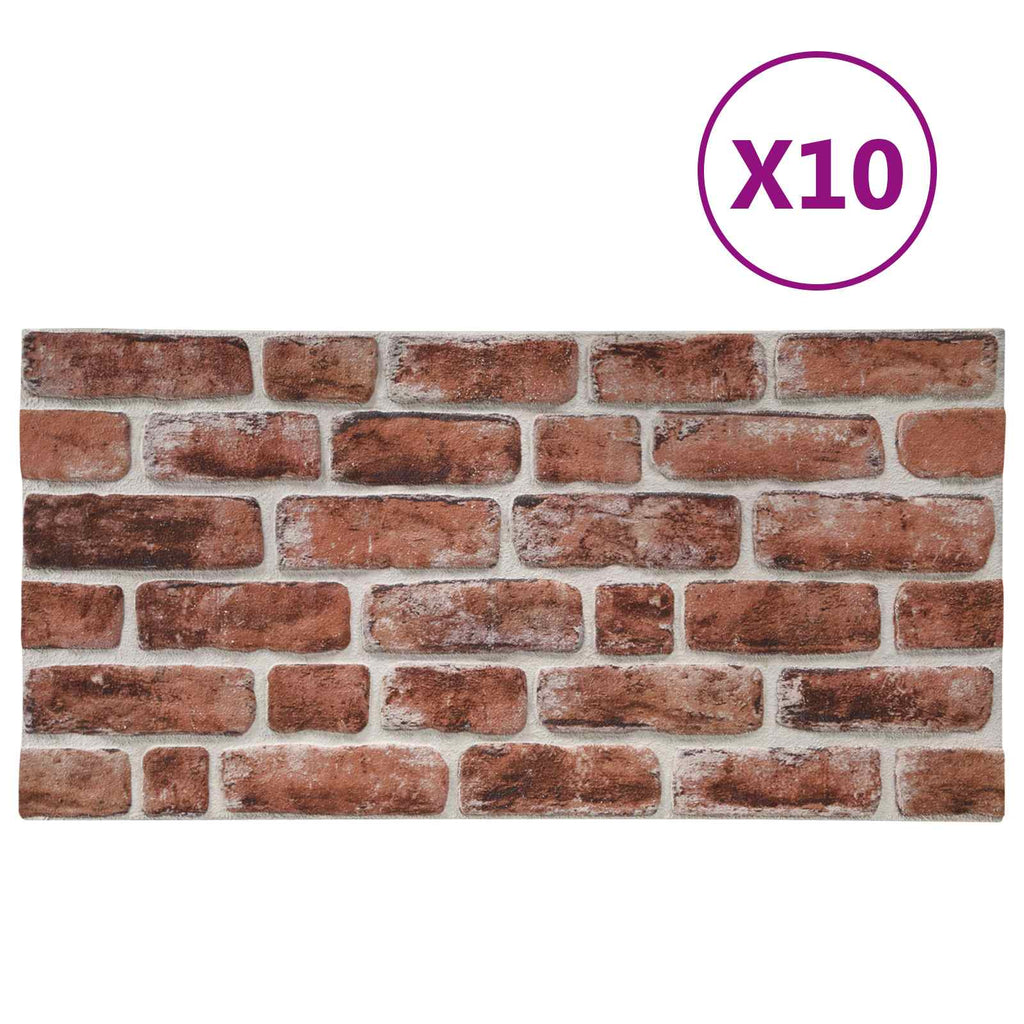 vidaXL Wandpaneele 10 pcs Dunkelbraun und Weiß 100 x 50 cm EPS-Schaum