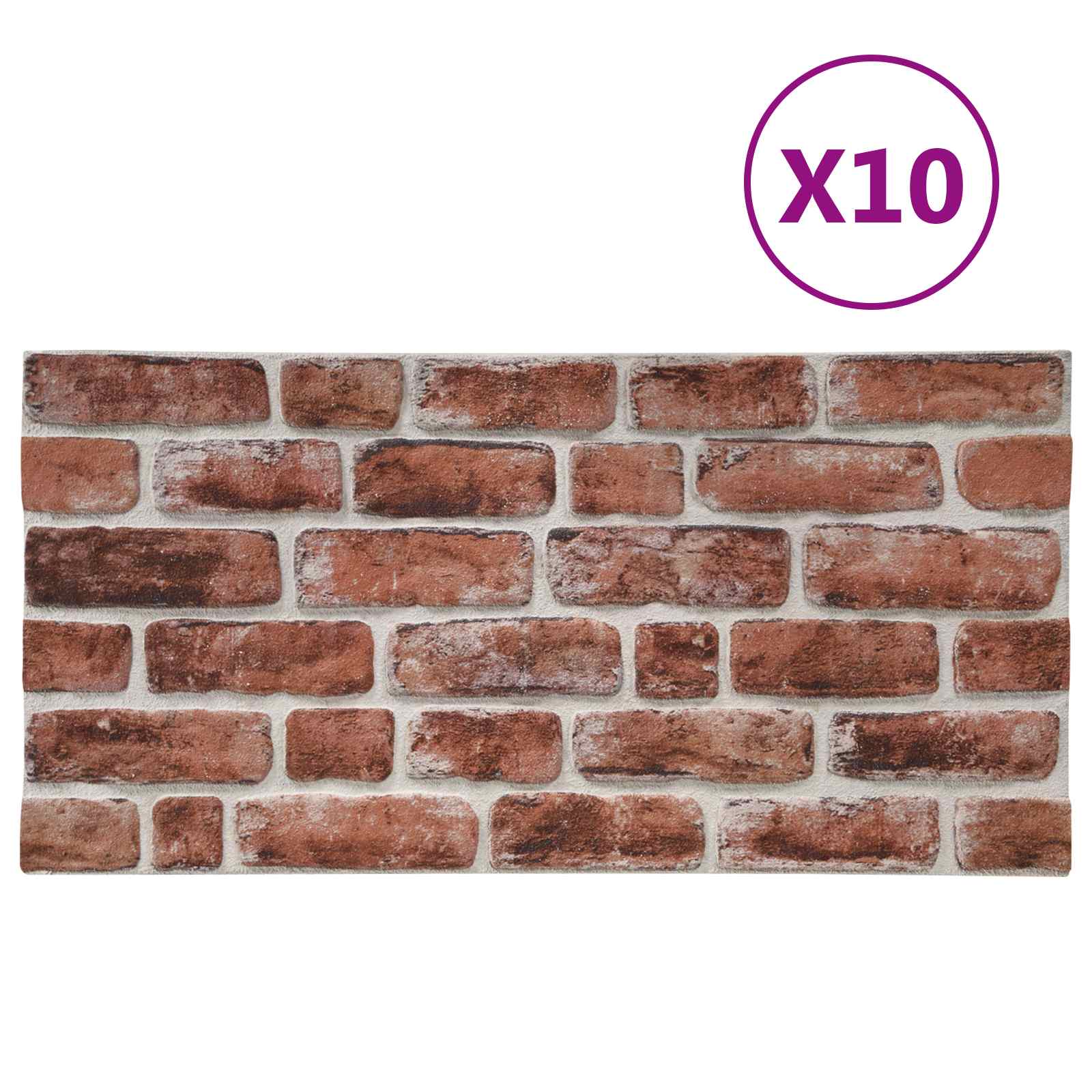 vidaXL Wandpaneele 10 pcs Dunkelbraun und Weiß 100 x 50 cm EPS-Schaum
