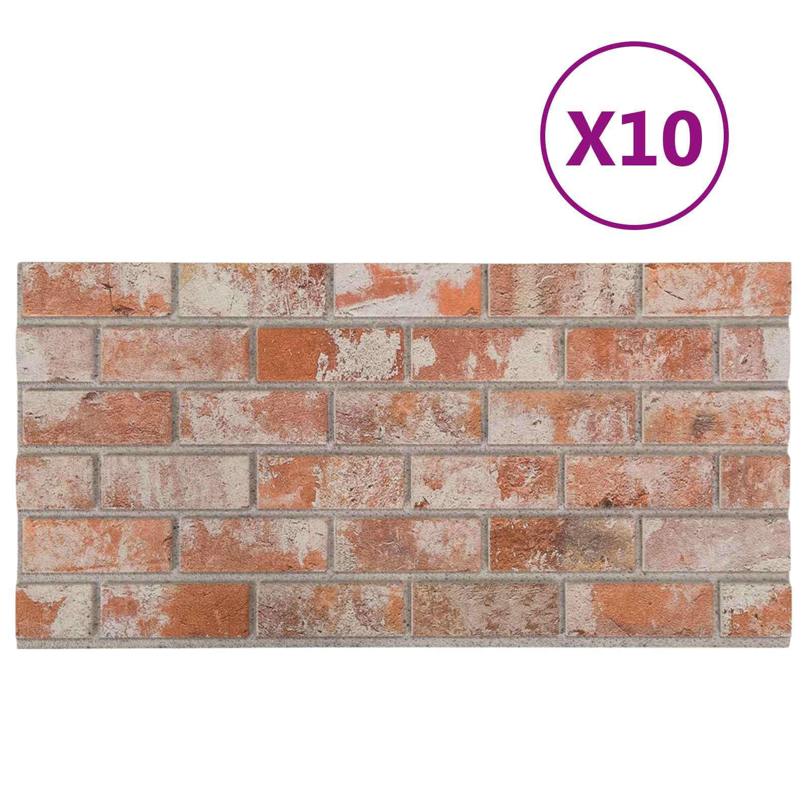 vidaXL Wandpaneele 10 pcs Terrakotta 100 x 50 cm EPS-Schaum