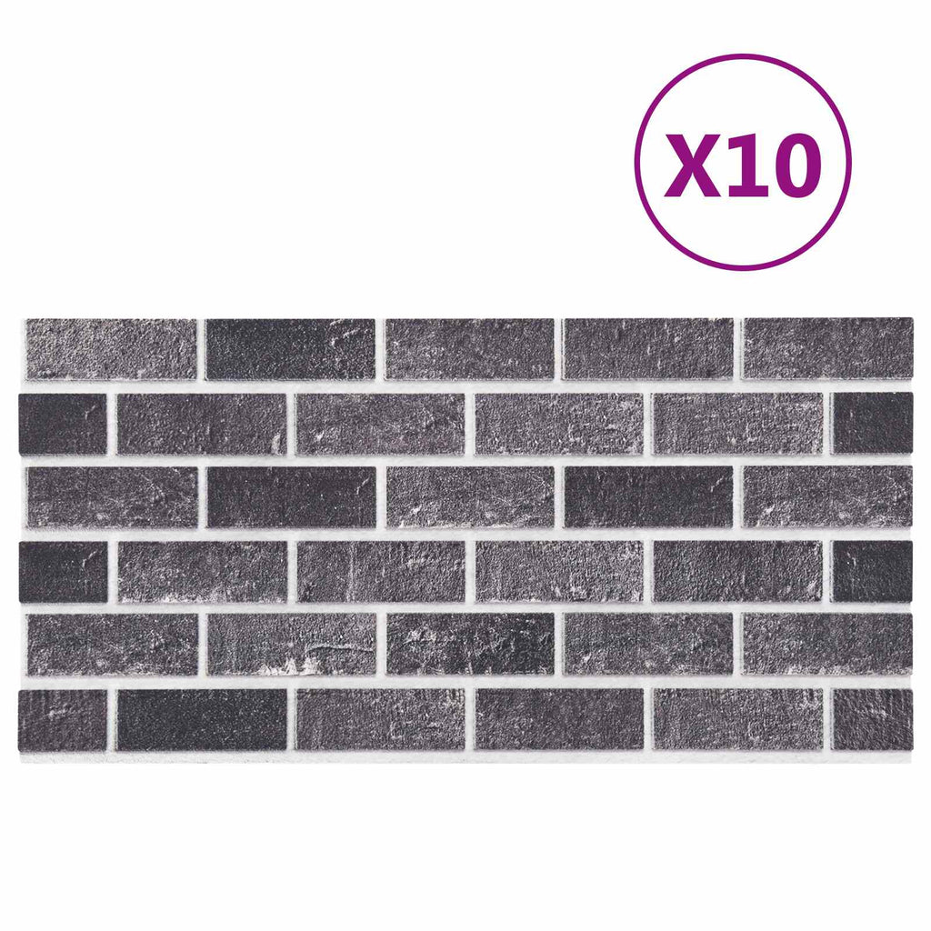 vidaXL Wandpaneele 10 pcs Dunkelbraun und Weiß 100 x 50 cm EPS-Schaum