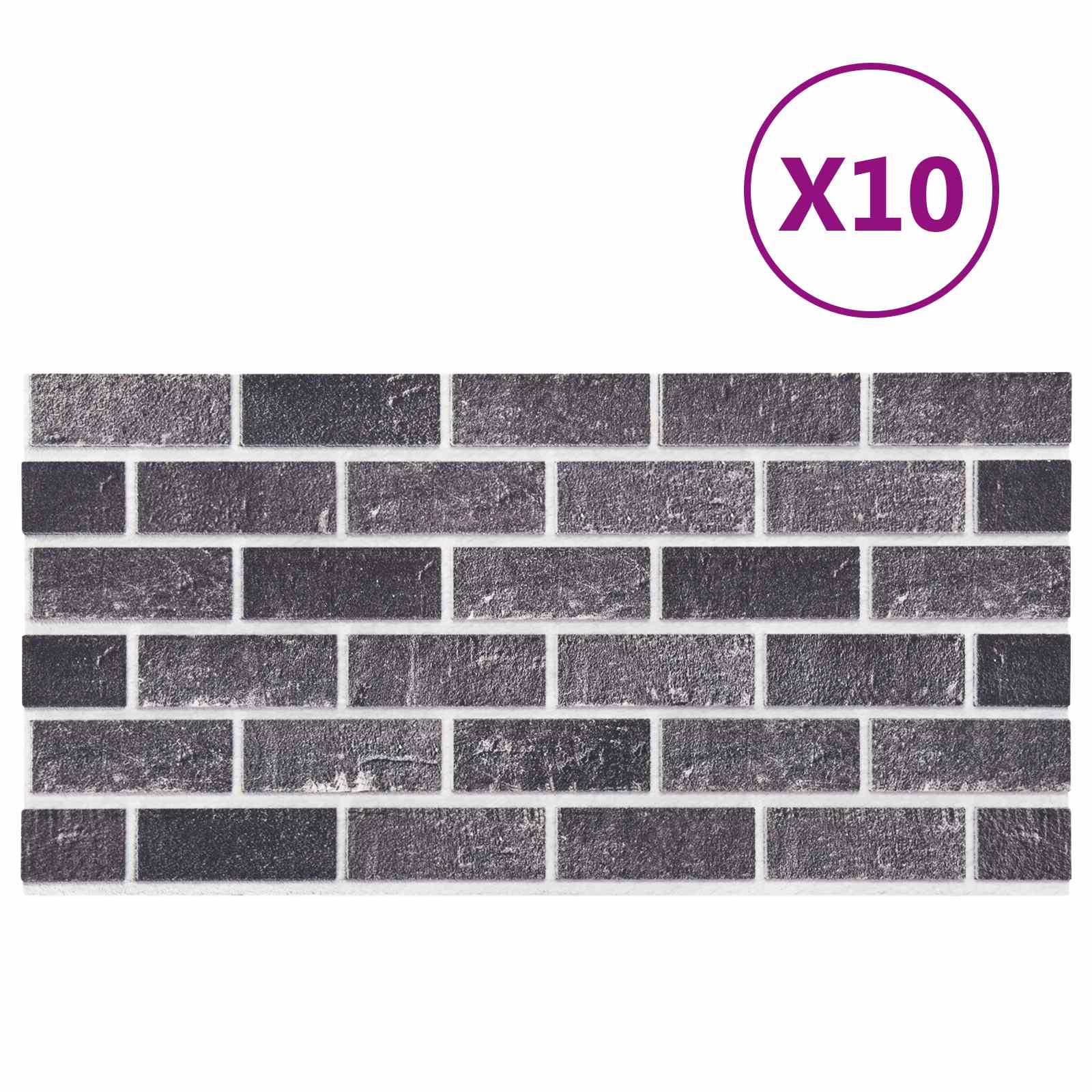 vidaXL Wandpaneele 10 pcs Dunkelbraun und Weiß 100 x 50 cm EPS-Schaum
