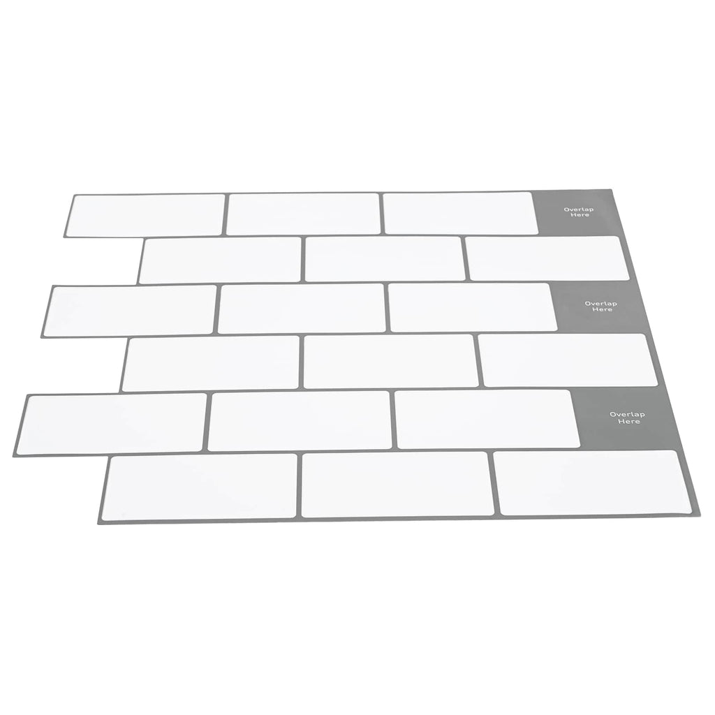 vidaXL U-Bahn-Fliese 20 pcs Weiß Grau 30 x 30 cm Polyurethan und PET