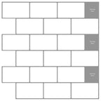 vidaXL U-Bahn-Fliese 20 pcs Weiß Grau 30 x 30 cm Polyurethan und PET
