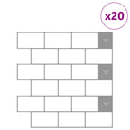 vidaXL U-Bahn-Fliese 20 pcs Weiß Grau 30 x 30 cm Polyurethan und PET