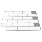vidaXL U-Bahn-Fliese 50 pcs Weiß Grau 30 x 30 cm Polyurethan und PET