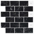 vidaXL U-Bahn-Fliese 50 pcs Schwarz Marmor 30 x 30 cm