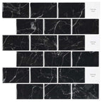 vidaXL U-Bahn-Fliese 50 pcs Schwarz Marmor 30 x 30 cm
