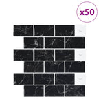 vidaXL U-Bahn-Fliese 50 pcs Schwarz Marmor 30 x 30 cm