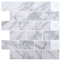 vidaXL U-Bahn-Fliese 10 pcs Weiß Marmor 30 x 30 cm Polyurethan und PET