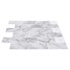 vidaXL U-Bahn-Fliese 50 pcs Weiß Marmor 30 x 30 cm Polyurethan und PET
