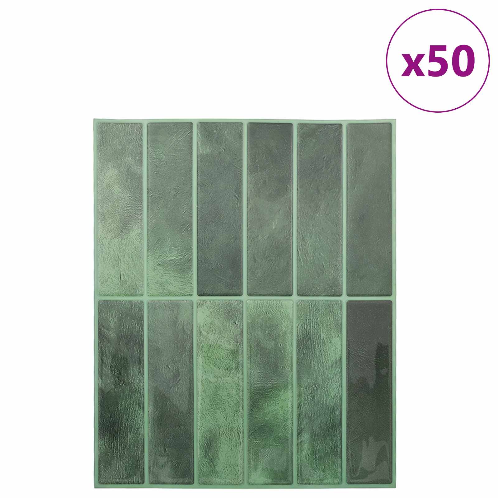 vidaXL Rechteckige Fliese 50 pcs Dunkelgrün 29 x 23 x 0,08 cm