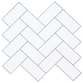 vidaXL Fischgrätenfliese 50 pcs Weiß Grau 30 x 30 cm