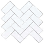 vidaXL Fischgrätenfliese 50 pcs Weiß Grau 30 x 30 cm