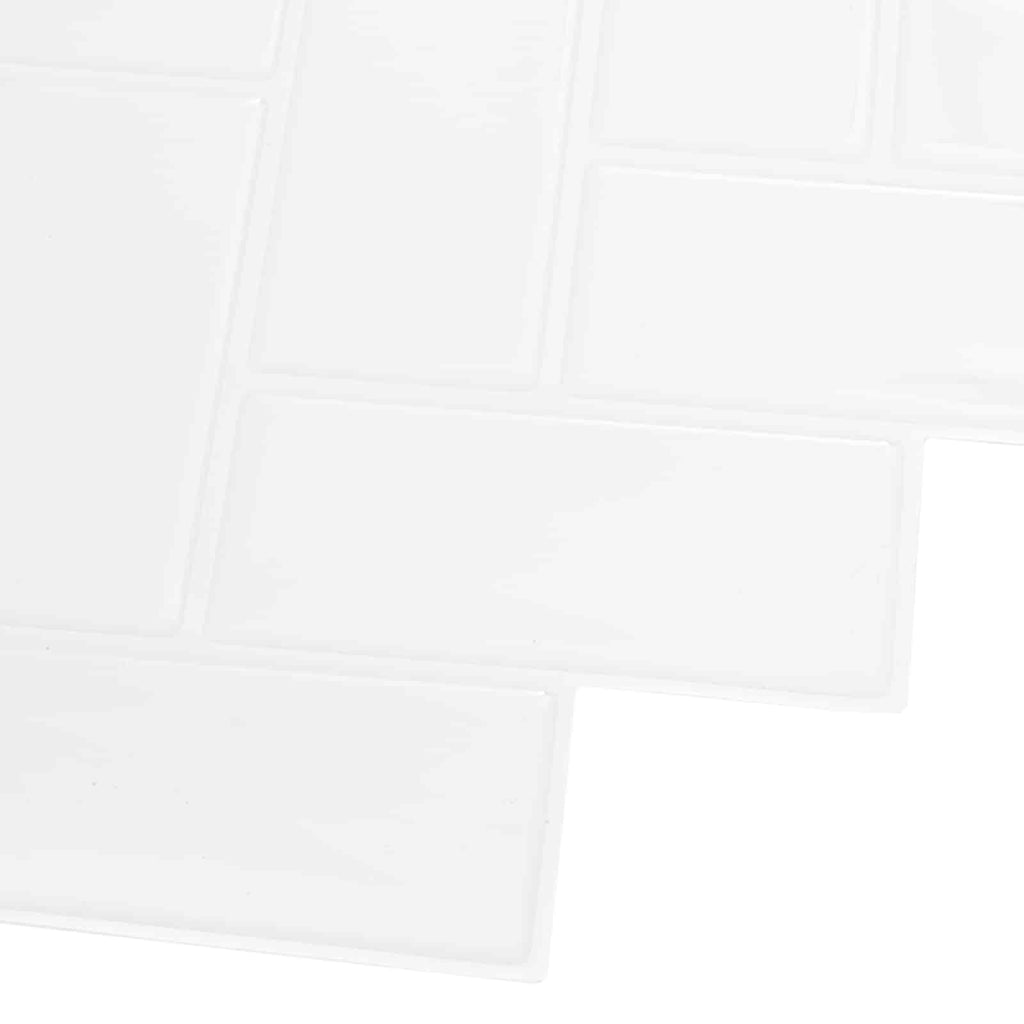 vidaXL Fischgrätenfliese 10 pcs Weiß 30 x 30 cm Polyurethan und PET