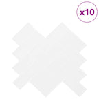 vidaXL Fischgrätenfliese 10 pcs Weiß 30 x 30 cm Polyurethan und PET