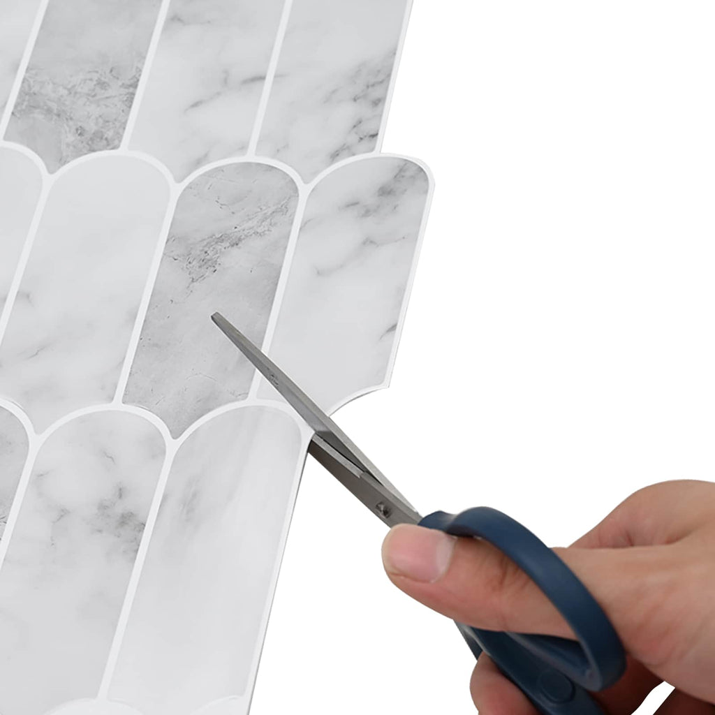 vidaXL Federfliese 10 pcs Grau Marmor 30 x 30 cm Polyurethan und PET