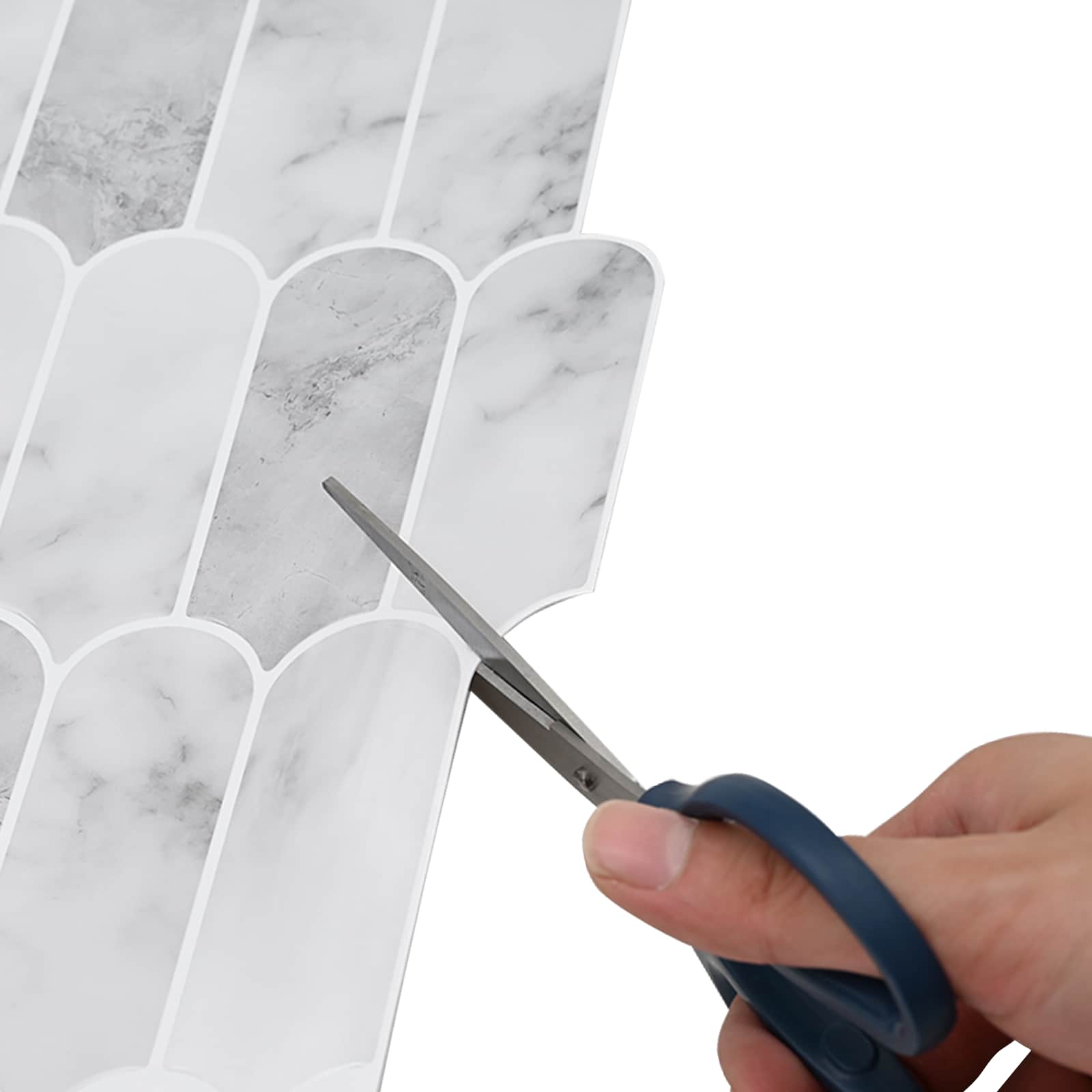 vidaXL Federfliese 10 pcs Grau Marmor 30 x 30 cm Polyurethan und PET