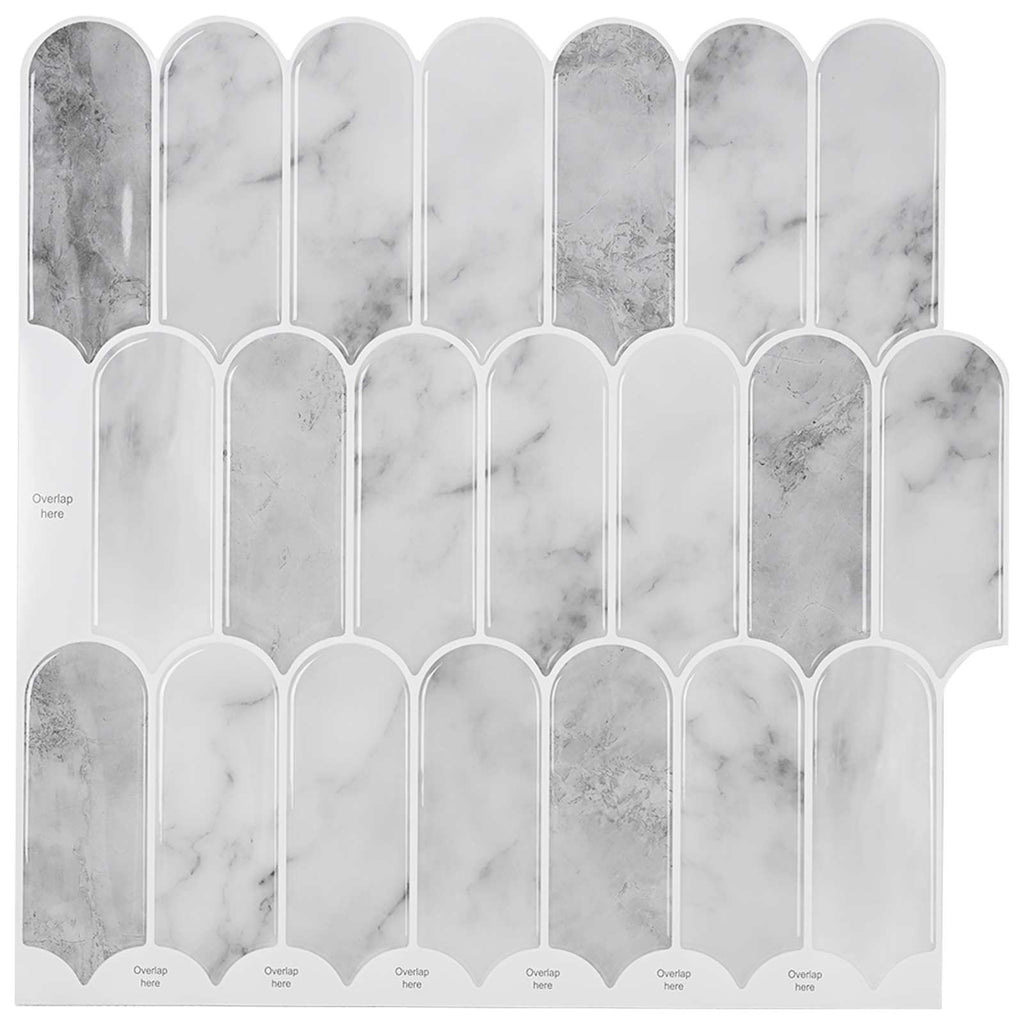 vidaXL Federfliese 10 pcs Grau Marmor 30 x 30 cm Polyurethan und PET