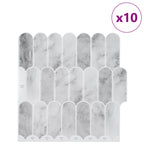 vidaXL Federfliese 10 pcs Grau Marmor 30 x 30 cm Polyurethan und PET