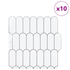 vidaXL Federfliese 10 pcs Weiß Grau 30 x 30 cm Polyurethan und PET