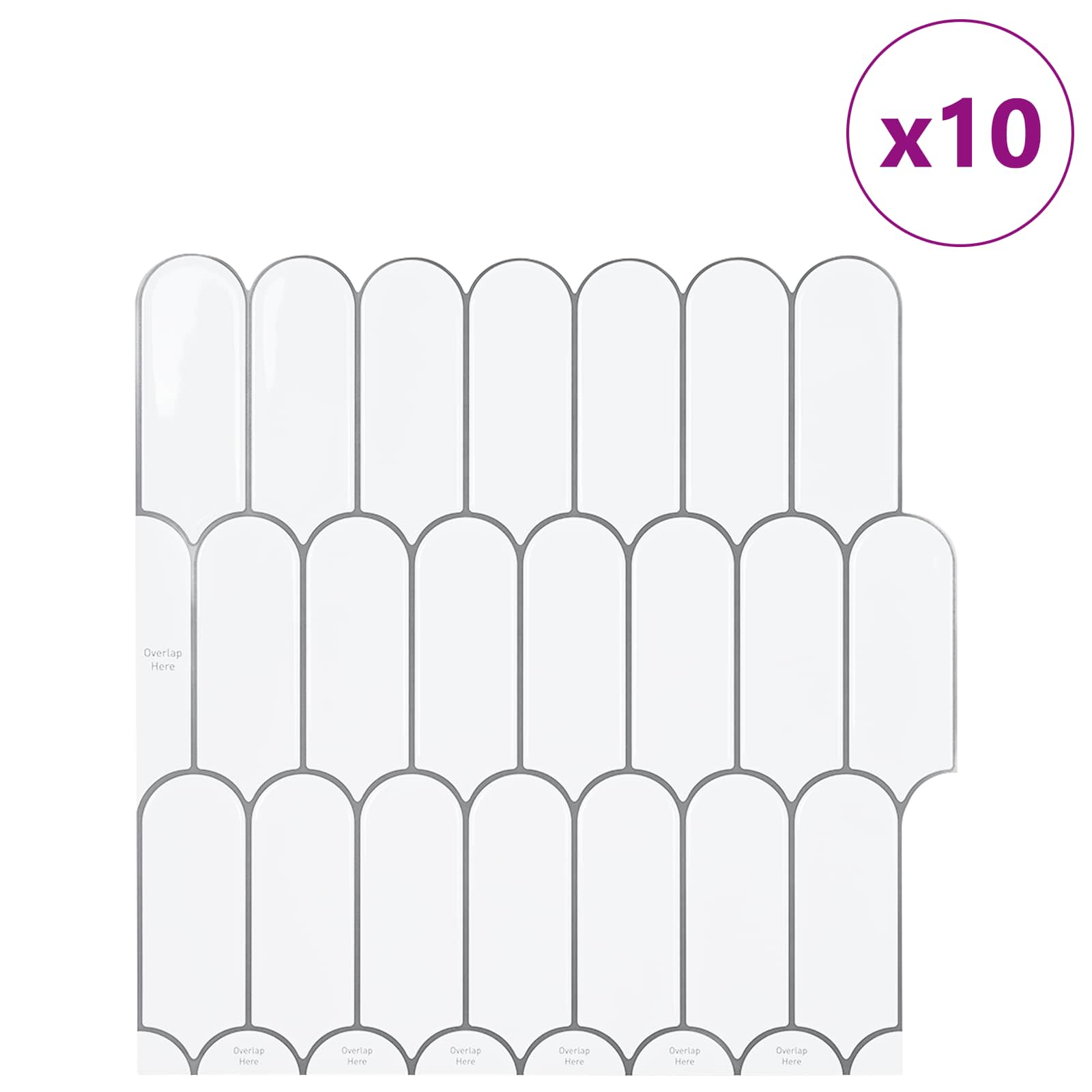 vidaXL Federfliese 10 pcs Weiß Grau 30 x 30 cm Polyurethan und PET
