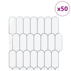 vidaXL Federfliese 50 pcs Weiß Grau 30 x 30 cm Polyurethan und PET