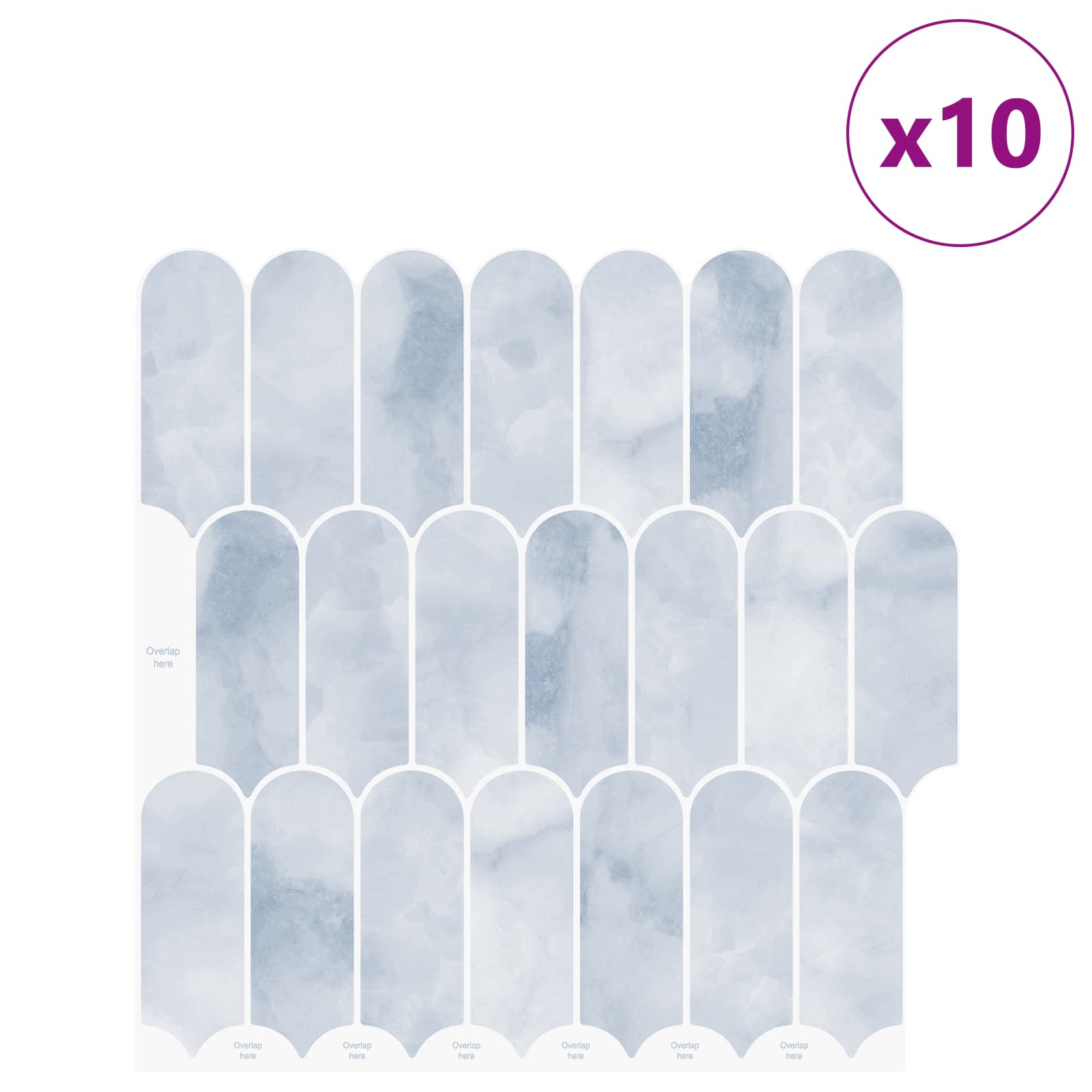 vidaXL Federfliese 10 pcs Himmelblau 30 x 30 cm Polyurethan und PET
