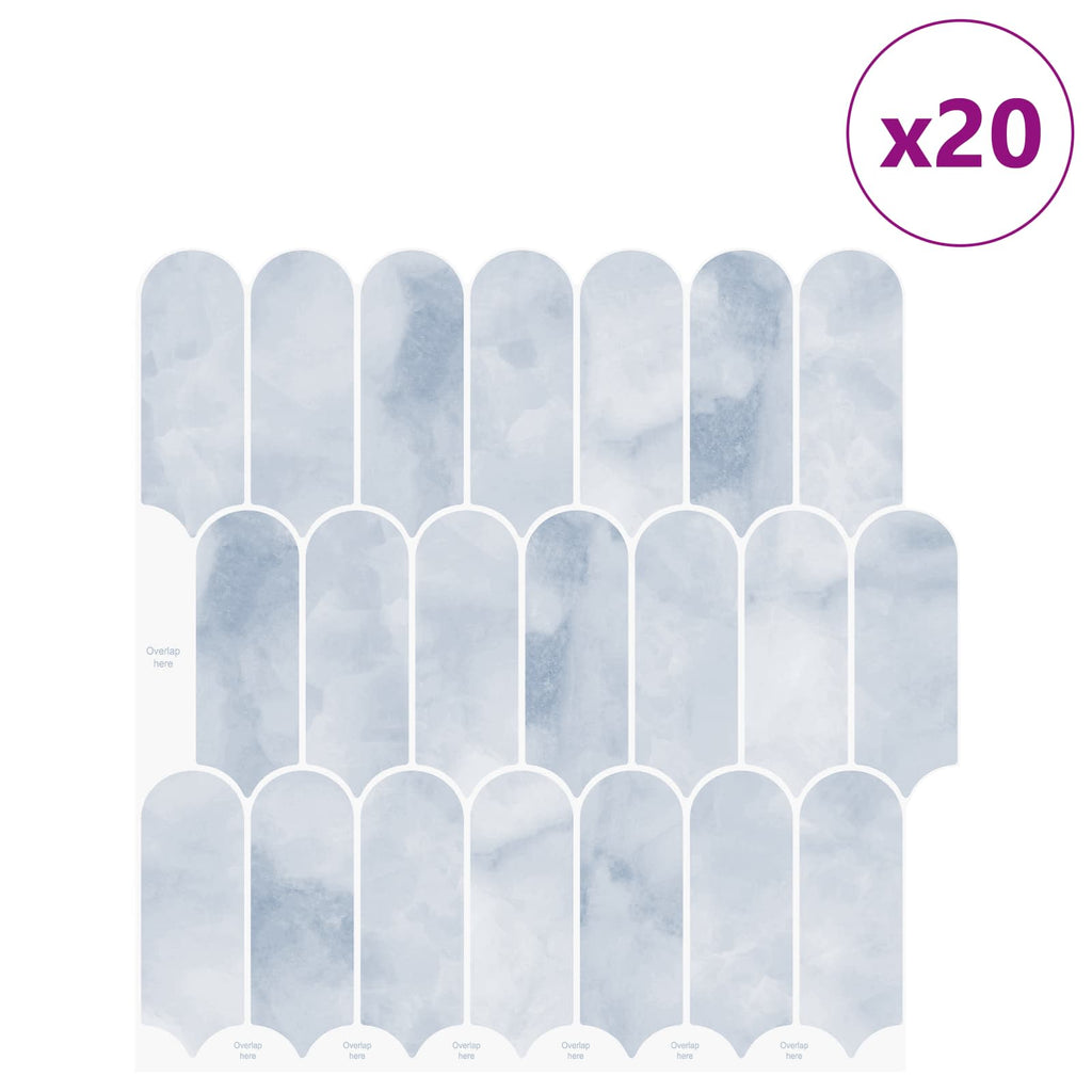 vidaXL Federfliese 20 pcs Himmelblau 30 x 30 cm Polyurethan und PET