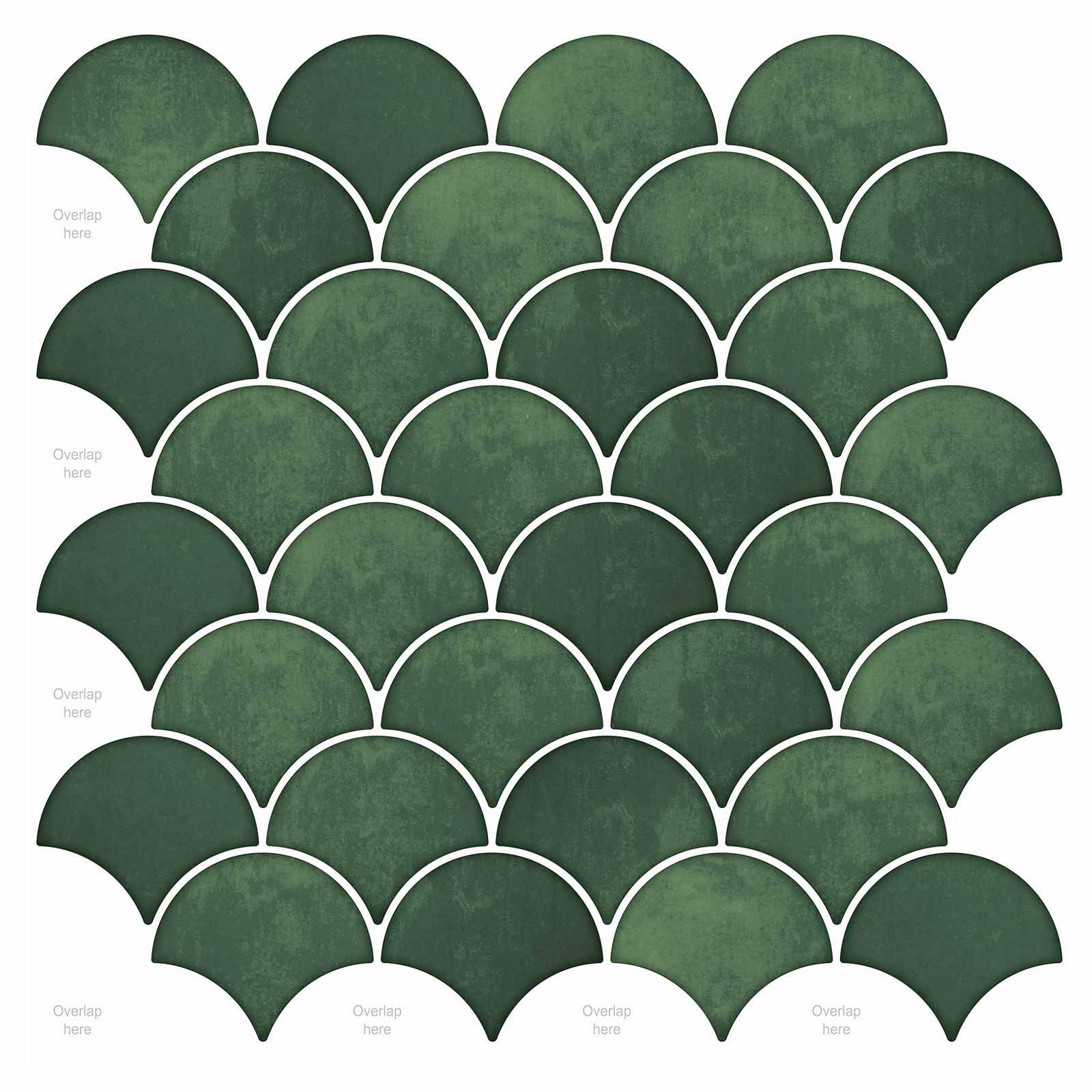 vidaXL Fischschuppen Fliese 10 pcs Dunkelgrün 30 x 30 cm