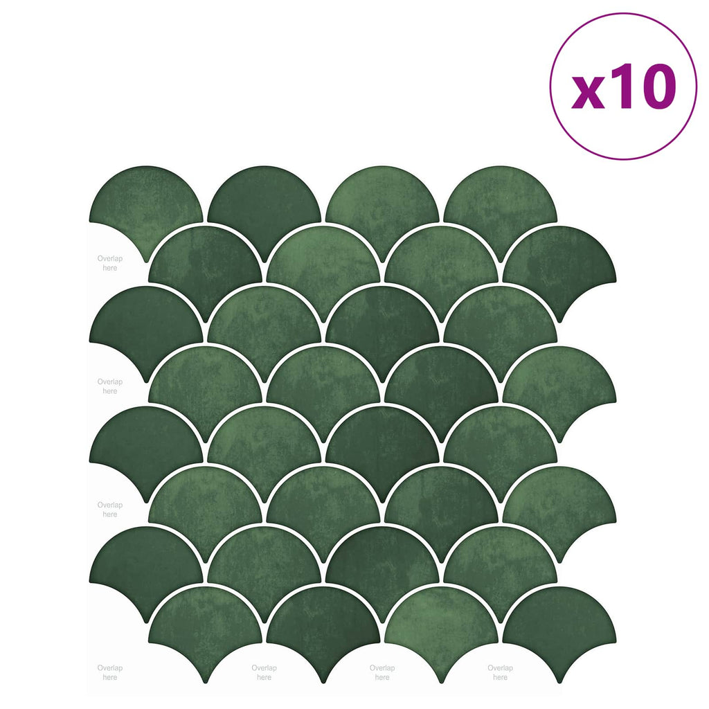 vidaXL Fischschuppen Fliese 10 pcs Dunkelgrün 30 x 30 cm