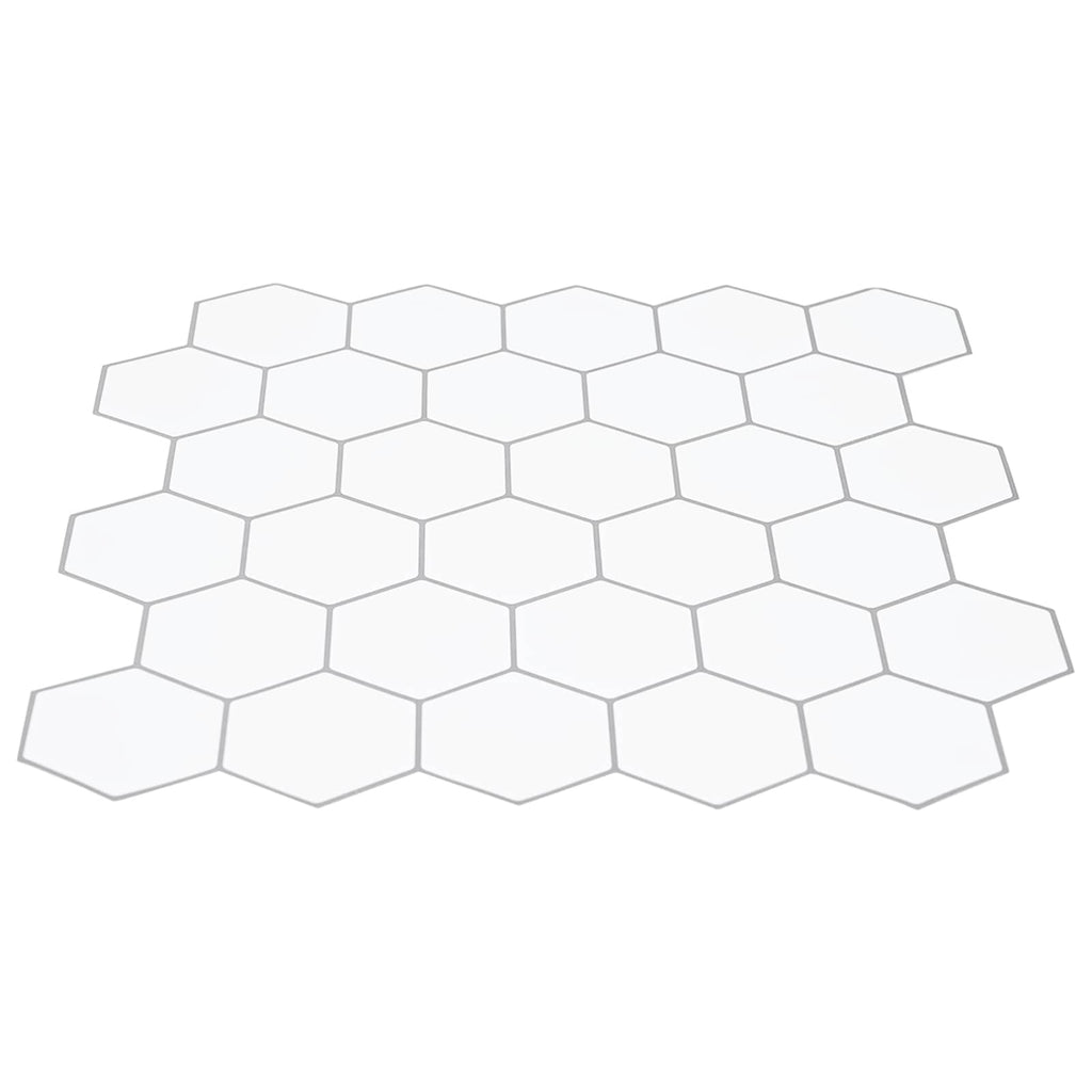 vidaXL Sechseckige Fliese 10 pcs Weiß Grau 30 x 30 cm