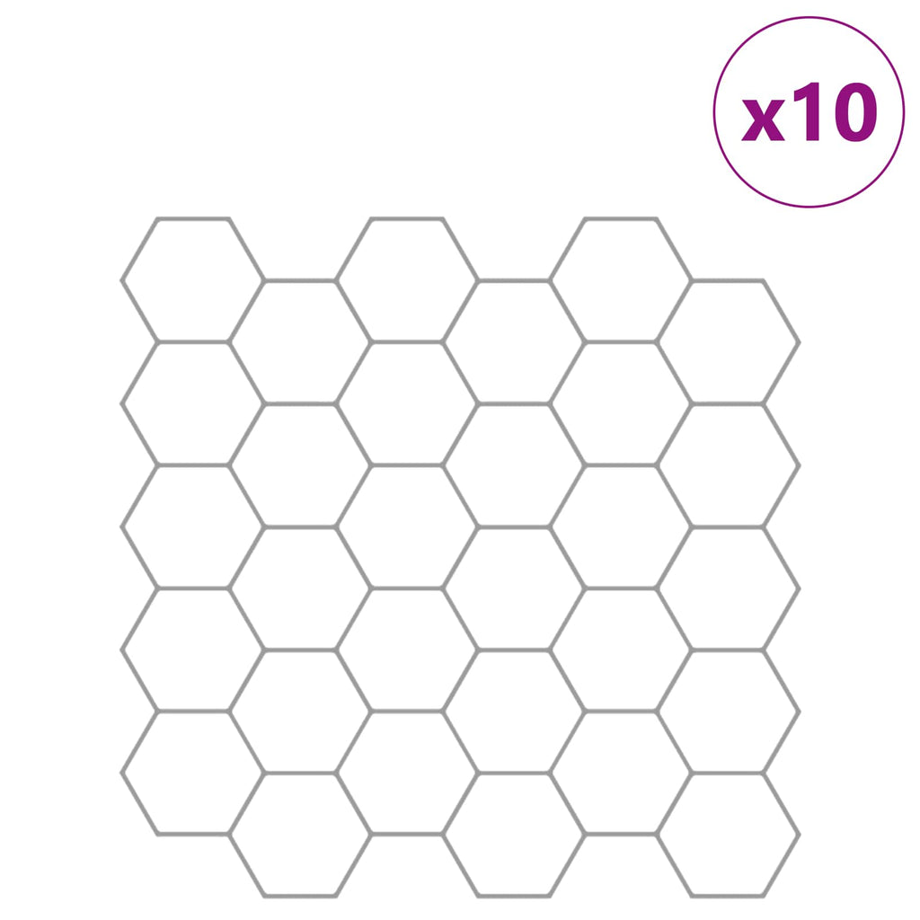 vidaXL Sechseckige Fliese 10 pcs Weiß Grau 30 x 30 cm