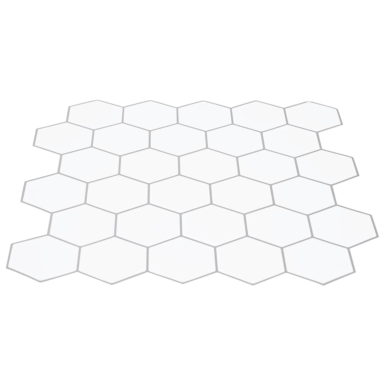 vidaXL Sechseckige Fliese 20 pcs Weiß Grau 30 x 30 cm