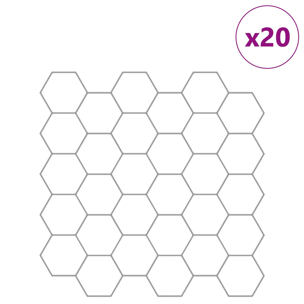 vidaXL Sechseckige Fliese 20 pcs Weiß Grau 30 x 30 cm