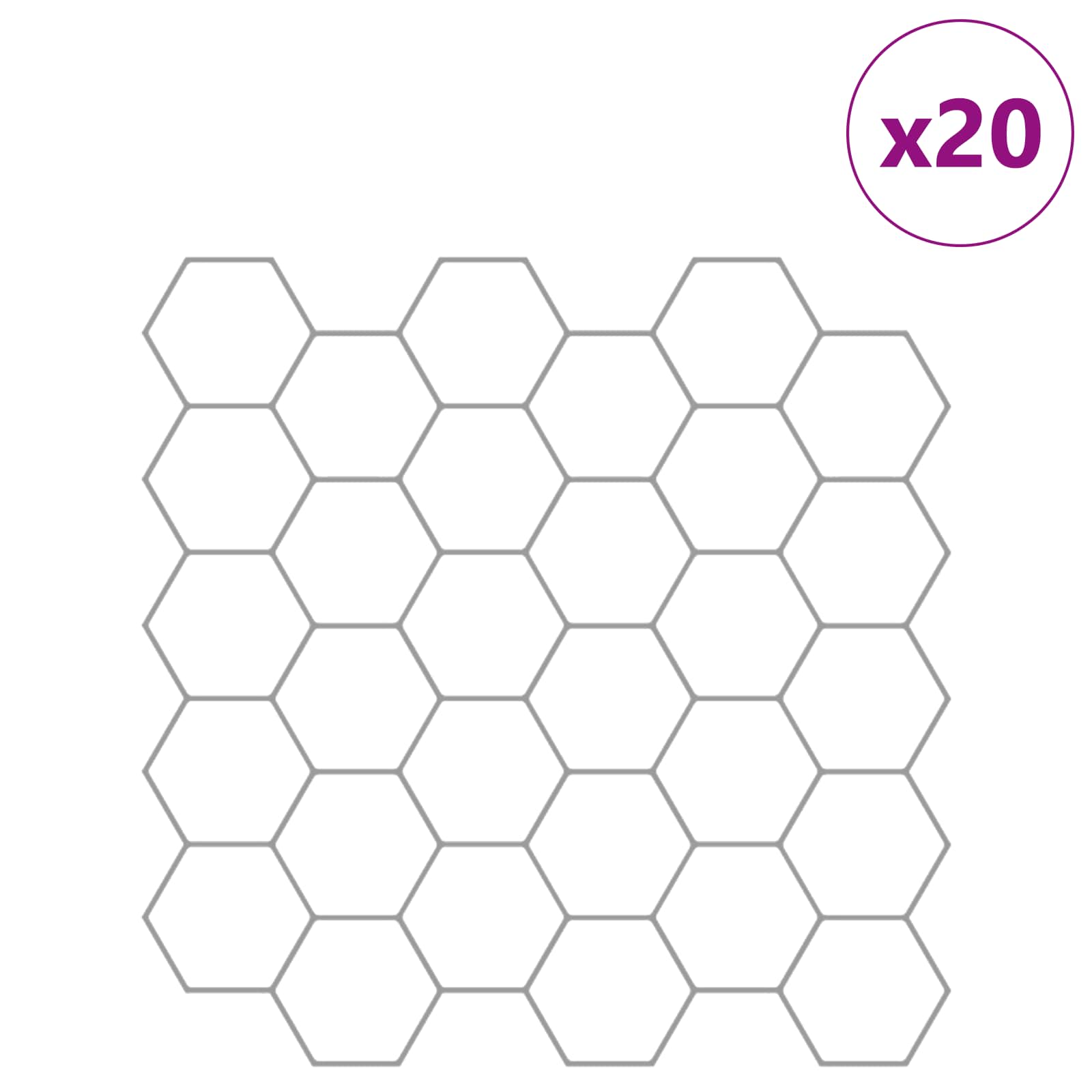 vidaXL Sechseckige Fliese 20 pcs Weiß Grau 30 x 30 cm