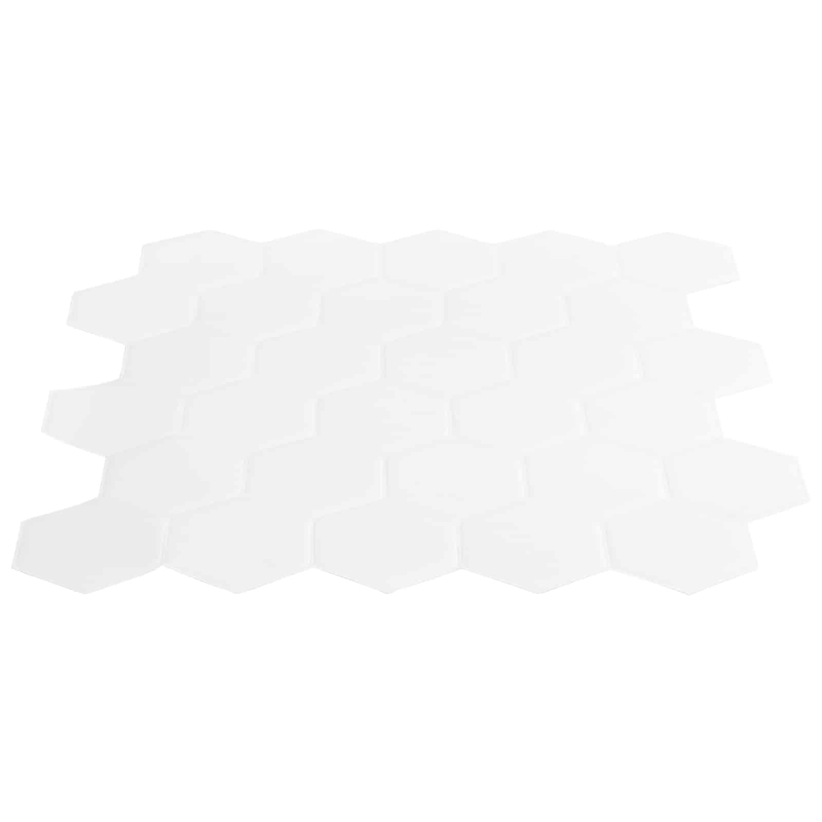 vidaXL Sechseckige Fliese 50 pcs Weiß 30 x 30 cm Polyurethan und PET