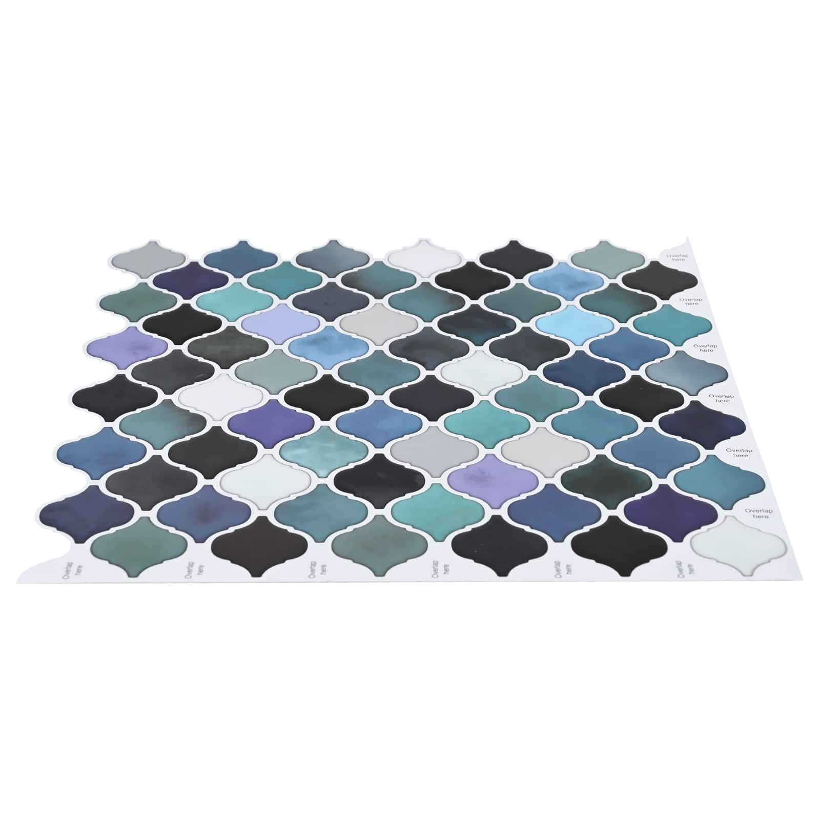 vidaXL Lanturn Fliese 10 pcs Blaugrün 27 x 27 cm Polyurethan und PET