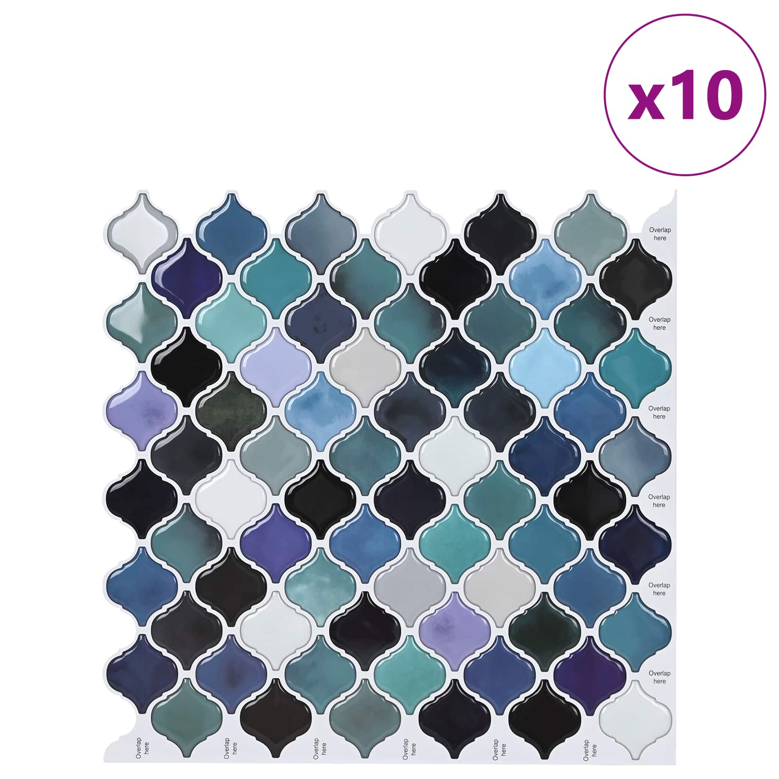vidaXL Lanturn Fliese 10 pcs Blaugrün 27 x 27 cm Polyurethan und PET