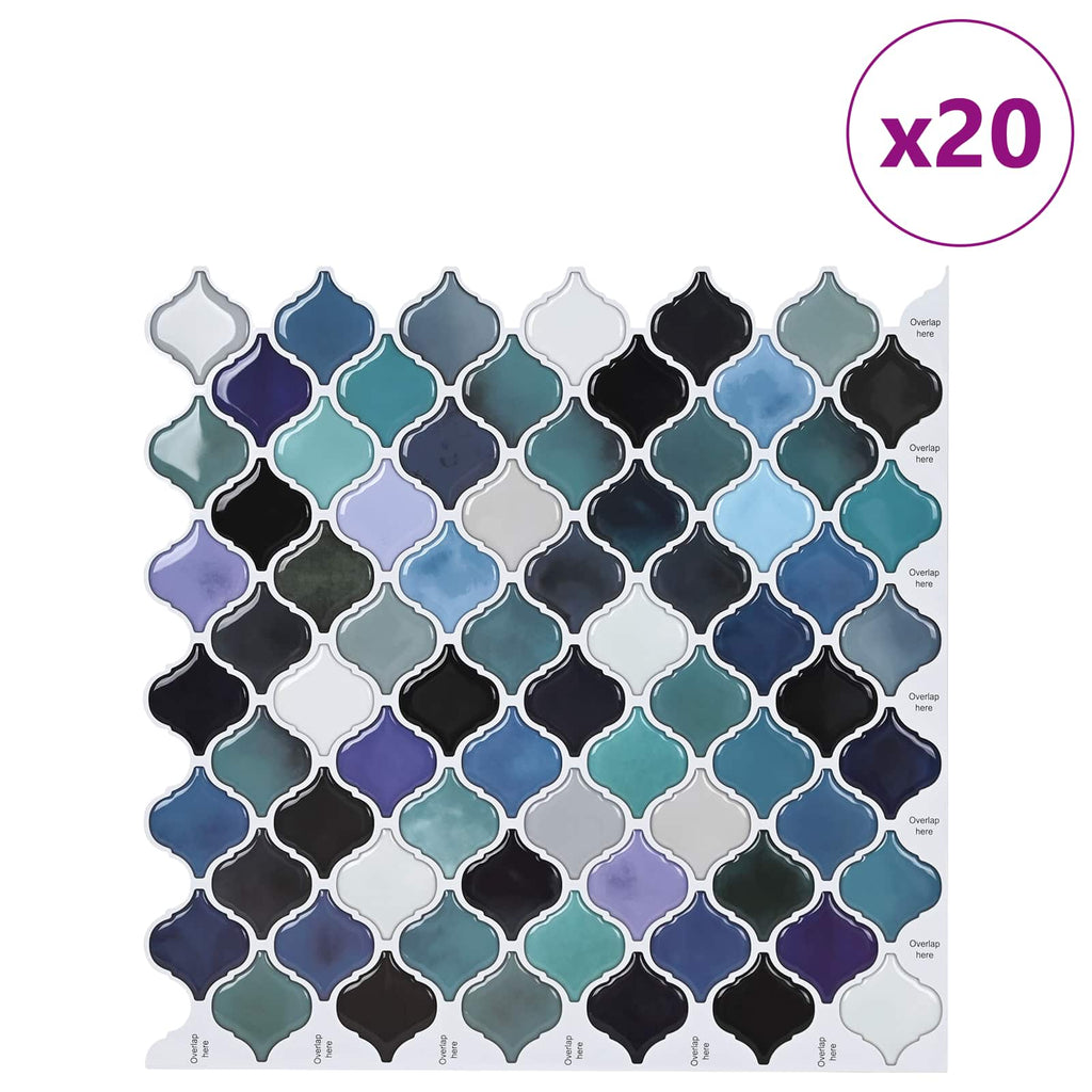 vidaXL Lanturn Fliese 20 pcs Blaugrün 27 x 27 cm Polyurethan und PET