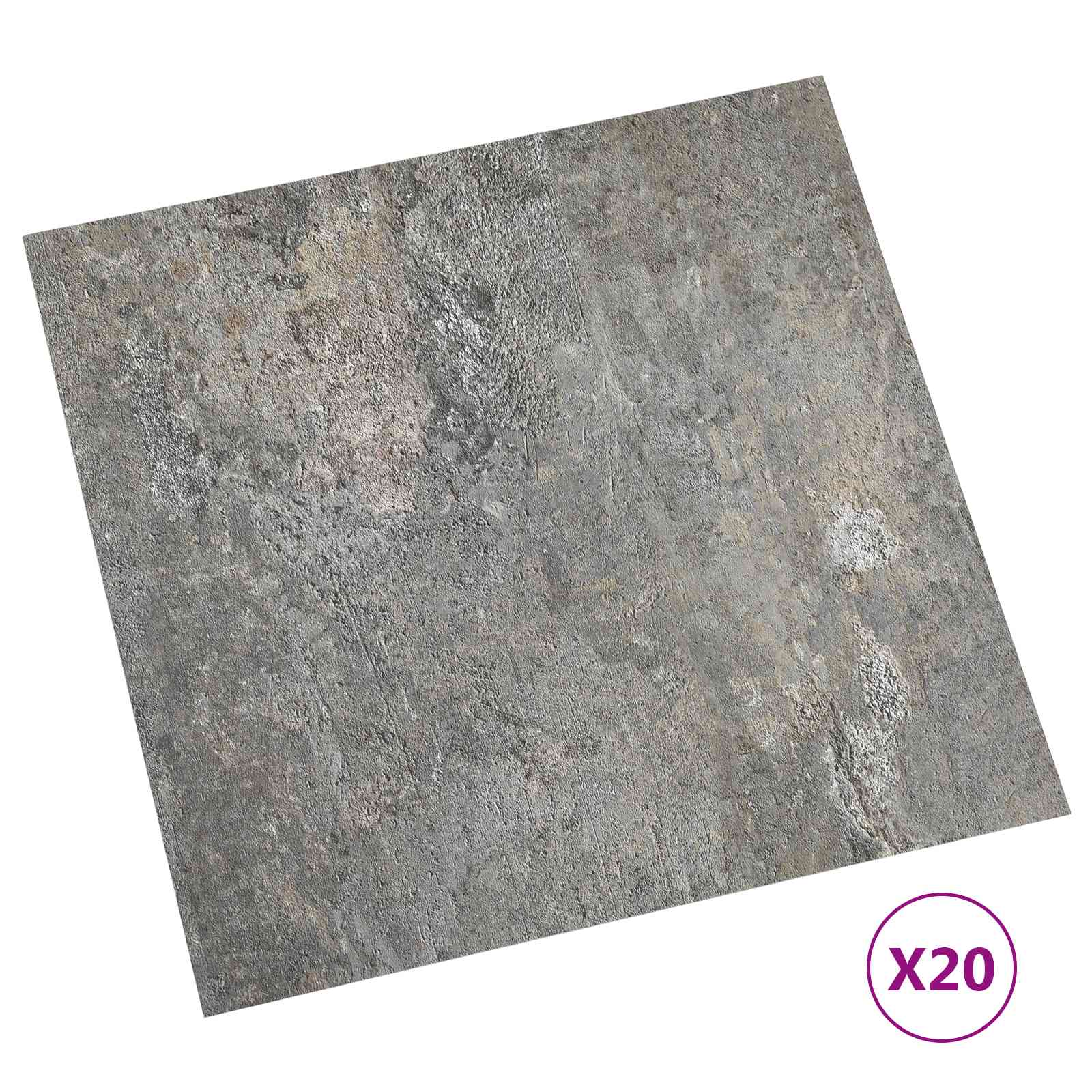 vidaXL Selbstklebende Bodenplanken 30,5 x 30,5 cm 20 pcs PVC Steine