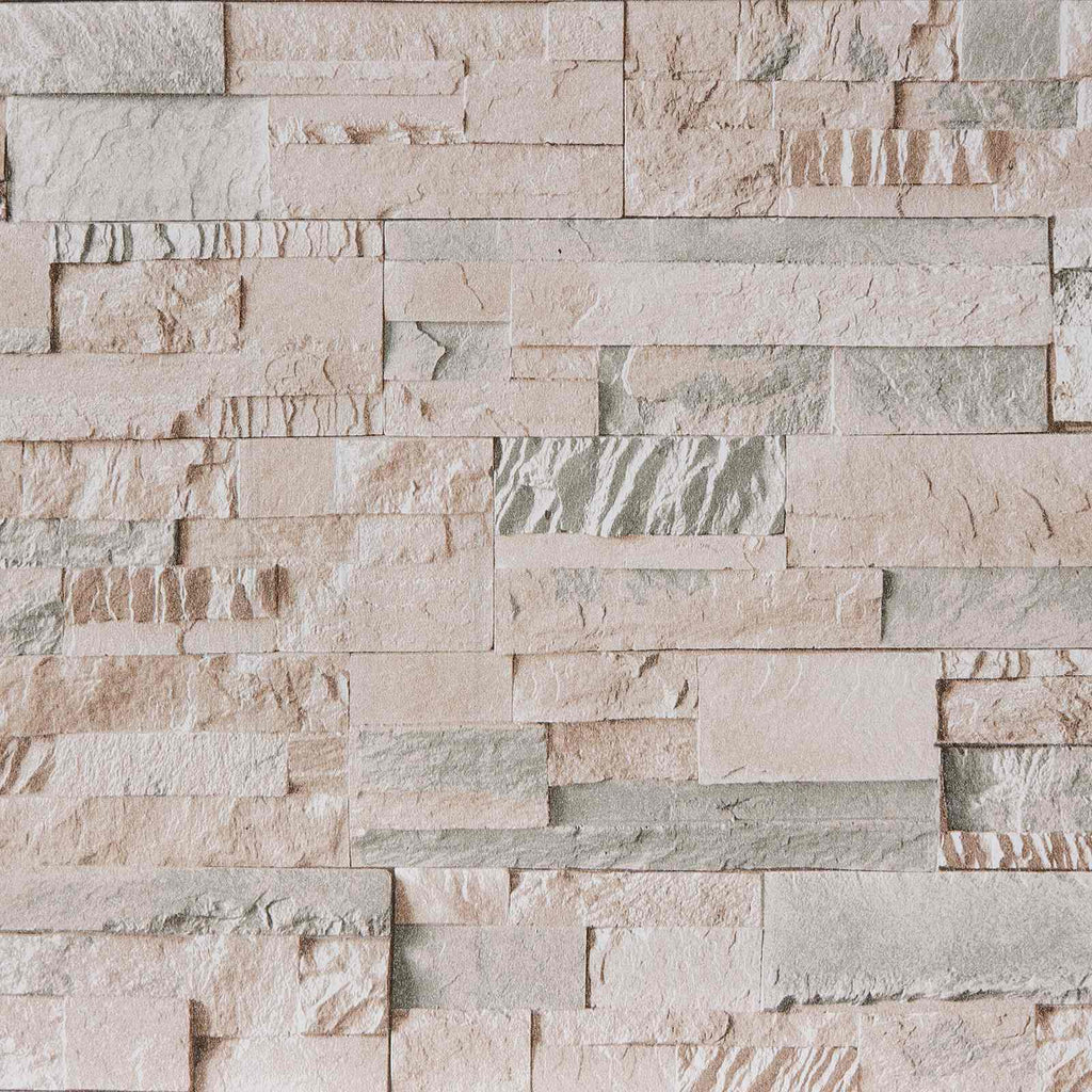 vidaXL 3D Stein Tapete Beige 10 x 0,53 m Vliesstoff