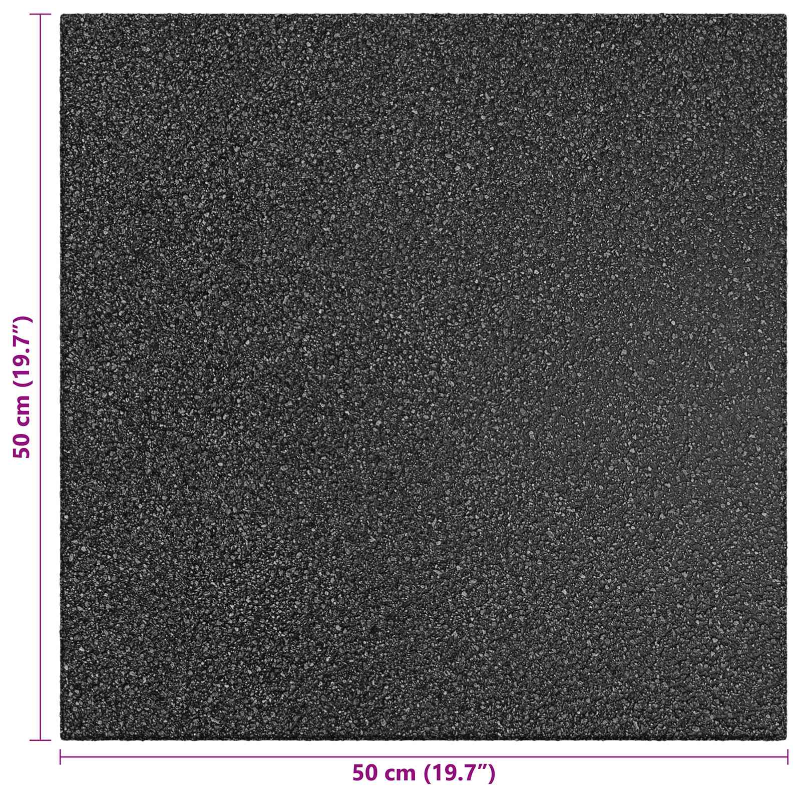 vidaXL Sturzschutzfliesen 6 pcs Schwarz 50 x 50 cm Gummi