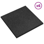 vidaXL Sturzschutzfliesen 6 pcs Schwarz 50 x 50 cm Gummi