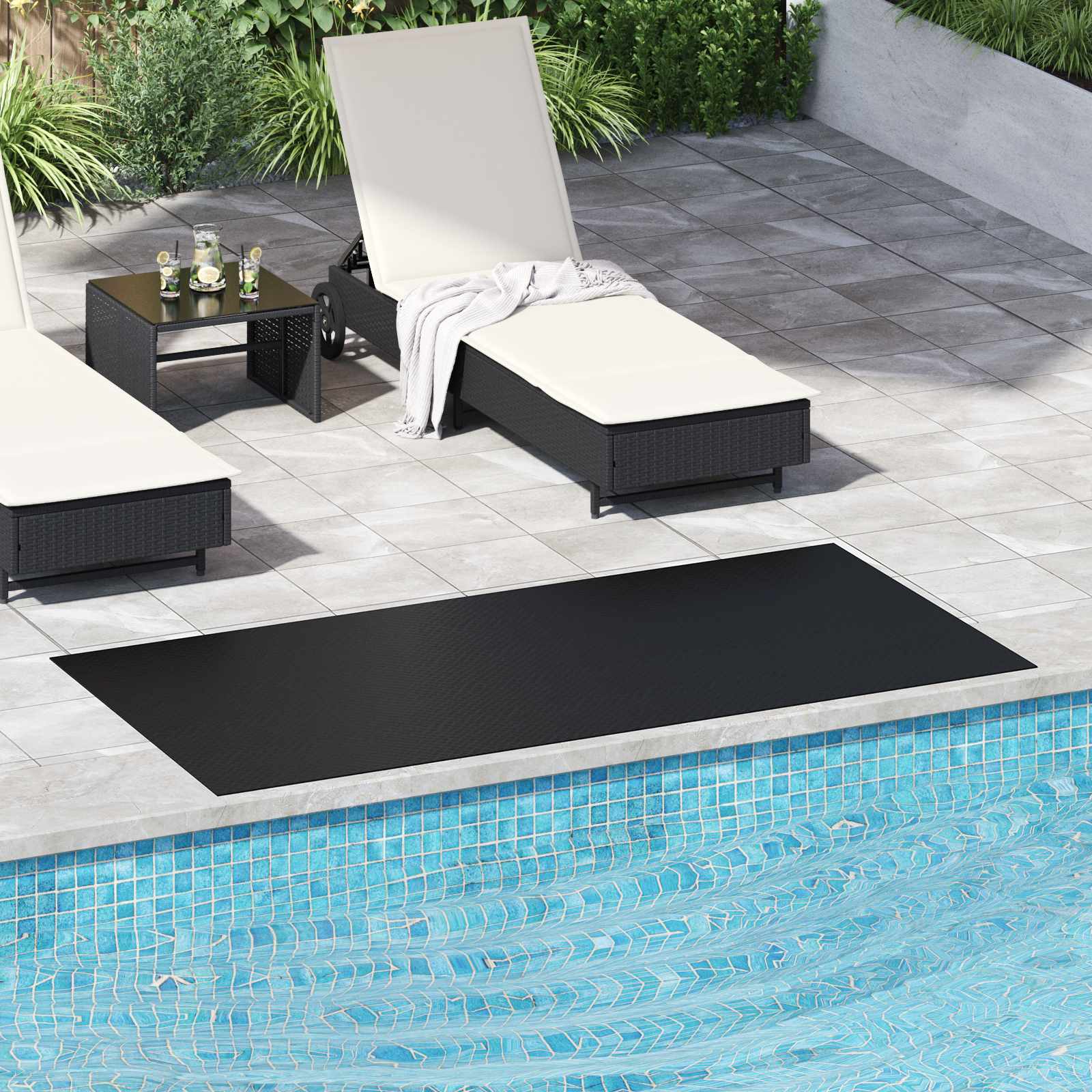 vidaXL Bodenbelag Schwarz 1 x 2 m Gummi
