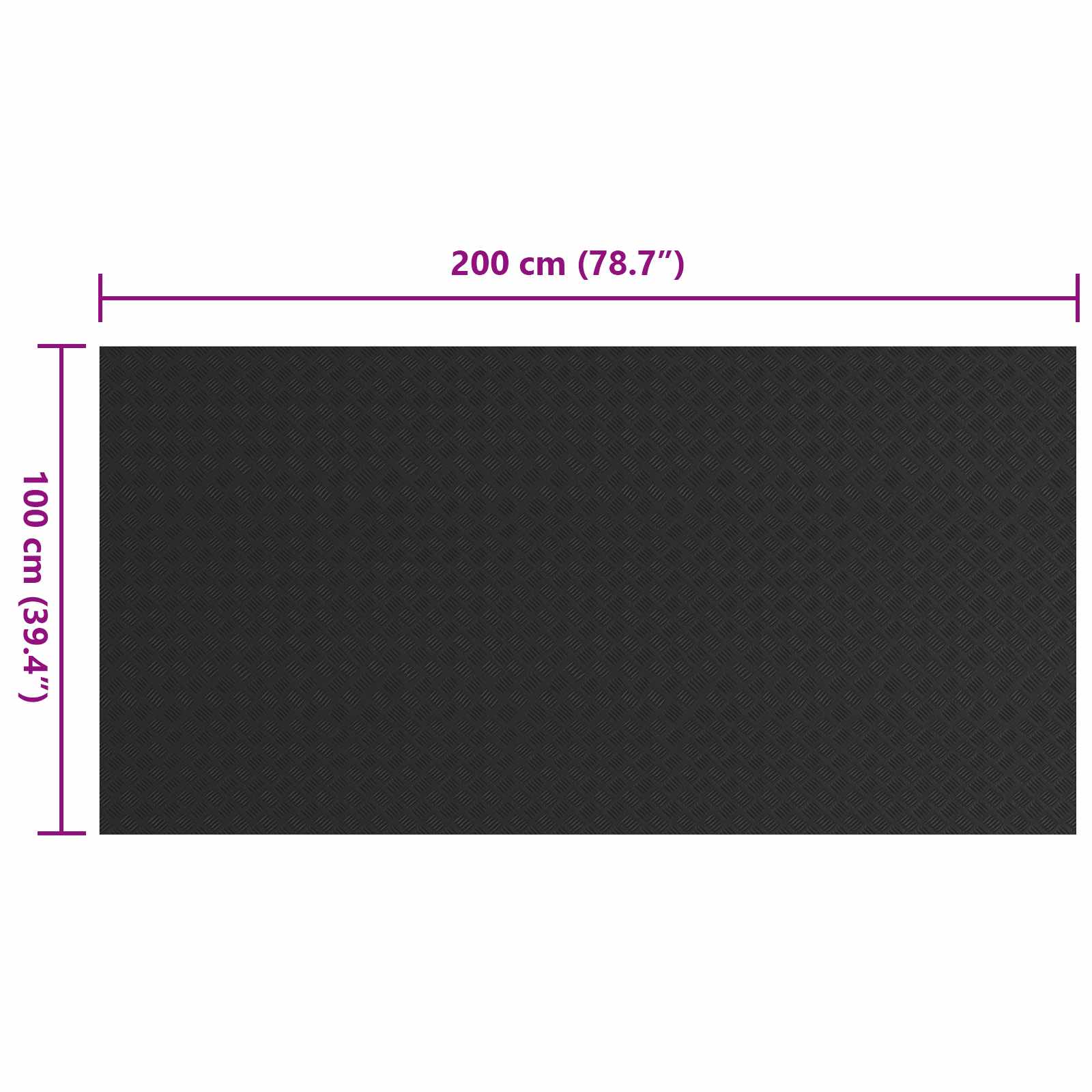 vidaXL Bodenbelag Schwarz 1 x 2 m Gummi