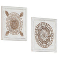 vidaXL Kunst Dekoration 2 pcs Braun und Weiß 40 x 40 x 1,5 cm